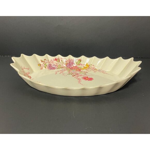 Copeland Spode Fairy Dell Jubilee Platter Scalloped Edge Floral Design Vintage - Picture 2 of 8